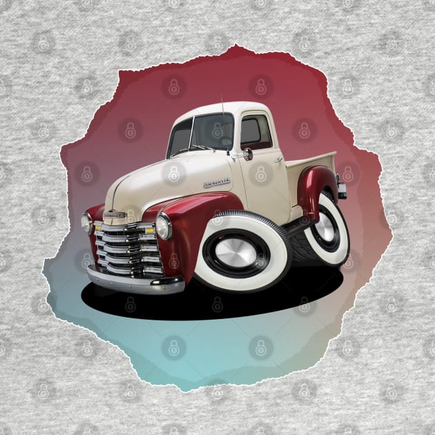 1949 Chevy 3100 Pickup Truck - Cartoon Style by Wilcox PhotoArt